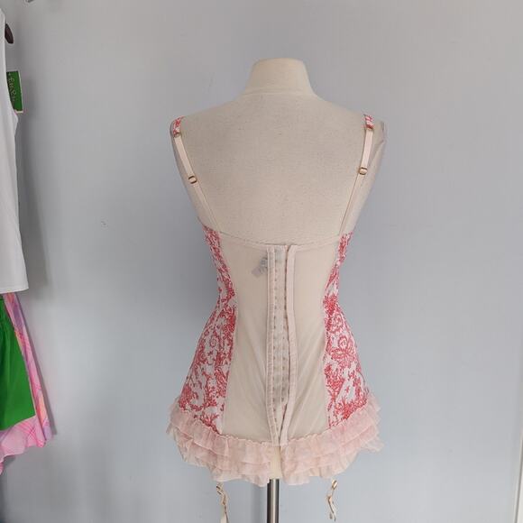 Rare Victoria's Secret Fairy Gardens Bustier Top Size 36C Pink Ruffle - Picture 9 of 9